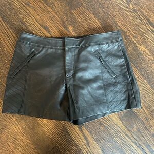 Club Monaco Black Leather Women's Shorts